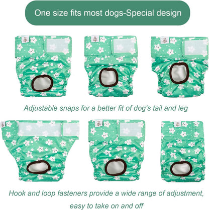 Dog Diapers Female Washable Small Medium Large 3 Pack Reusable Doggie Diapers Puppy Period Pants for Doggy Heat Cycle Peeing D29XS